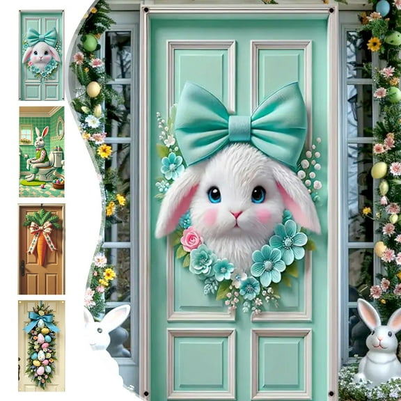 Easter Door Curtain, Suitable for Home Party Supplies Room Garden Wall Decoration Holiday Decoration Background
