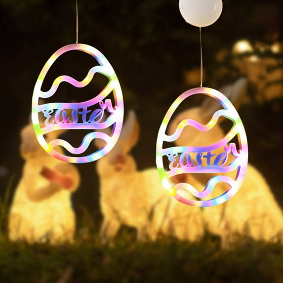 Easter Window Lights, Easter Window Decorations, Easter Egg Colorful Hanging String LED Lights with Suction Cup,Happy Easter Party Supplies for Indoor and Outdoor Farmhouse Wall Decor