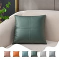 thumbnail image 1 of Faux Leather Throw Pillow Covers 17.7 x 17.7 Inches, Leather Pillow Cover, Hand Stitched Leather Decorative Pillow Cover for Couch Sofa Bed Living Room Home Garden, 1 of 9