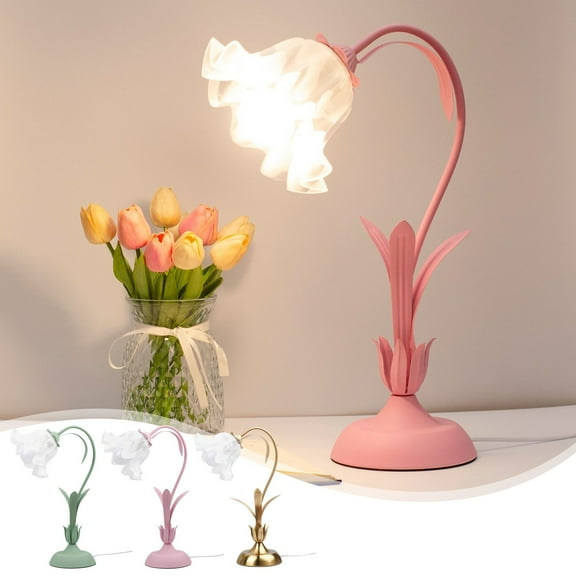 Flower Shape Table Lamp, LED Reading Light Bedside Vintage Flower Night Light, Bedside Lamps Decor, Living Room Bedroom Room Lighting Table Lamps Home Decoration