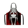 thumbnail image 1 of Halloween Apron For Men And Women, Premium Skull Rose Pattern Gothic Holiday Decorative Apron for Kitchen, Dining Room, Cooking, 1 of 6