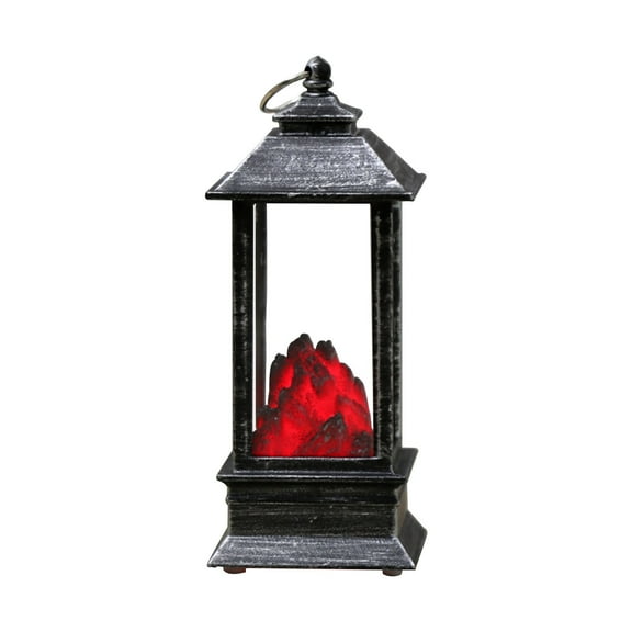 Halloween Charcoal Fireplace Lamp, Holiday Tabletop Living Room Decoration Props Ornaments, Gothic Medieval Style Lamps