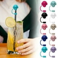 thumbnail image 1 of Halloween Skull with Earphones Straw Toppers, Reusable 10mm 0.4" Covers, Funny Cup Accessories for 30 & 40 OZ Tumblers, 1 of 1