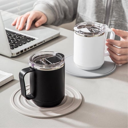 Insulated SUS304 Stainless Steel Mug with Lid, Gifts for Family Friend, 4.57x5.12in