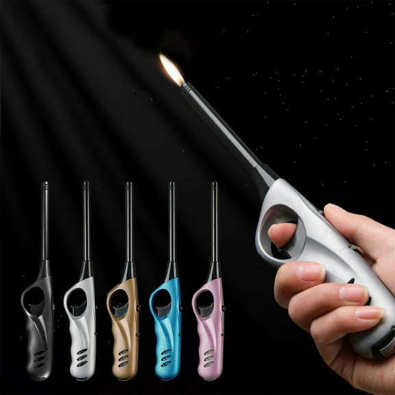 Kitchen Gas Stove Extended Lighter, Handy Refillable Igniter, for Kitchen Fireplace Lighter BBQ Grill Stover Candle, 10.43x1.49x1.18in (No Butane)
