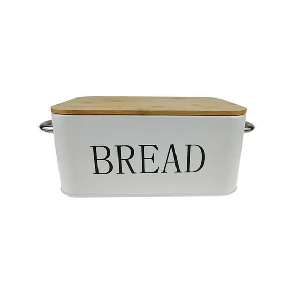 Metal Bread Box,Modern Iron Bread Box,High Capacity Breadbox with Bamboo Cutting Board Lid,Bread Storage Container for Kitchen Counter,Vintage Kitchen Decor Breadbox