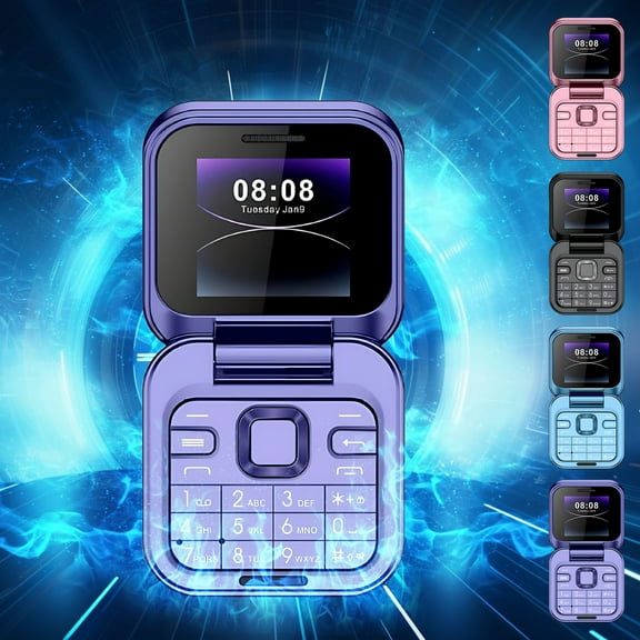 Mini Flip Mobile Phone, Foldable Cell Phone Portable, 2 SIM Cards Standby, Big Button Big Digits Senior Cell Phone, 2G Easy to Use Flip Cell Phone for Seniors