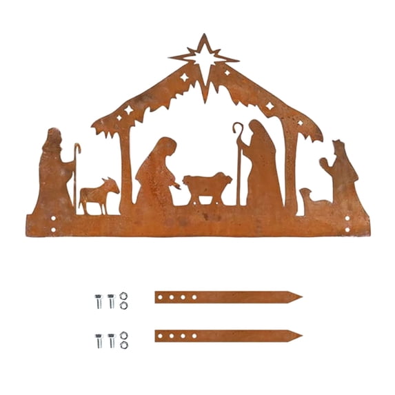 Outdoor Nativity Scene, Metal Nativity Sets Silhouette Yard Sign with ...