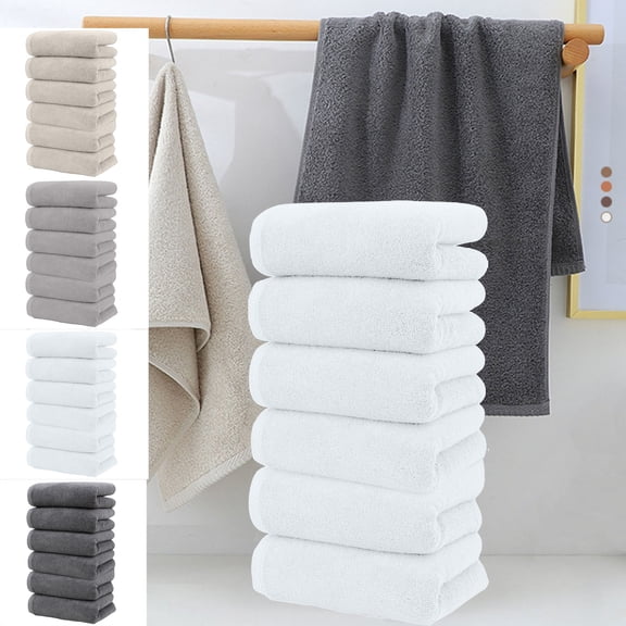 Pack of 6 Extra Large Bath Towels 13.8 x 30.7 Inches, 100% Cotton, Larger & Lighter, Quicker to Dry, Lighter Weight, Super Soft and Absorbent, Bathroom Towels