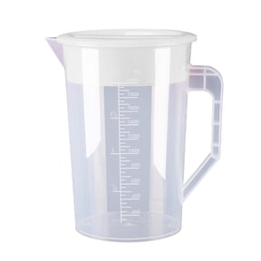 Plastic Graduated Measuring and Mixing Pitcher, 2000ml Plastic Graduated Measuring Pitcher, Large Cylinder Graduated Measuring Container with Handle and Pour Spout, 2 Liter
