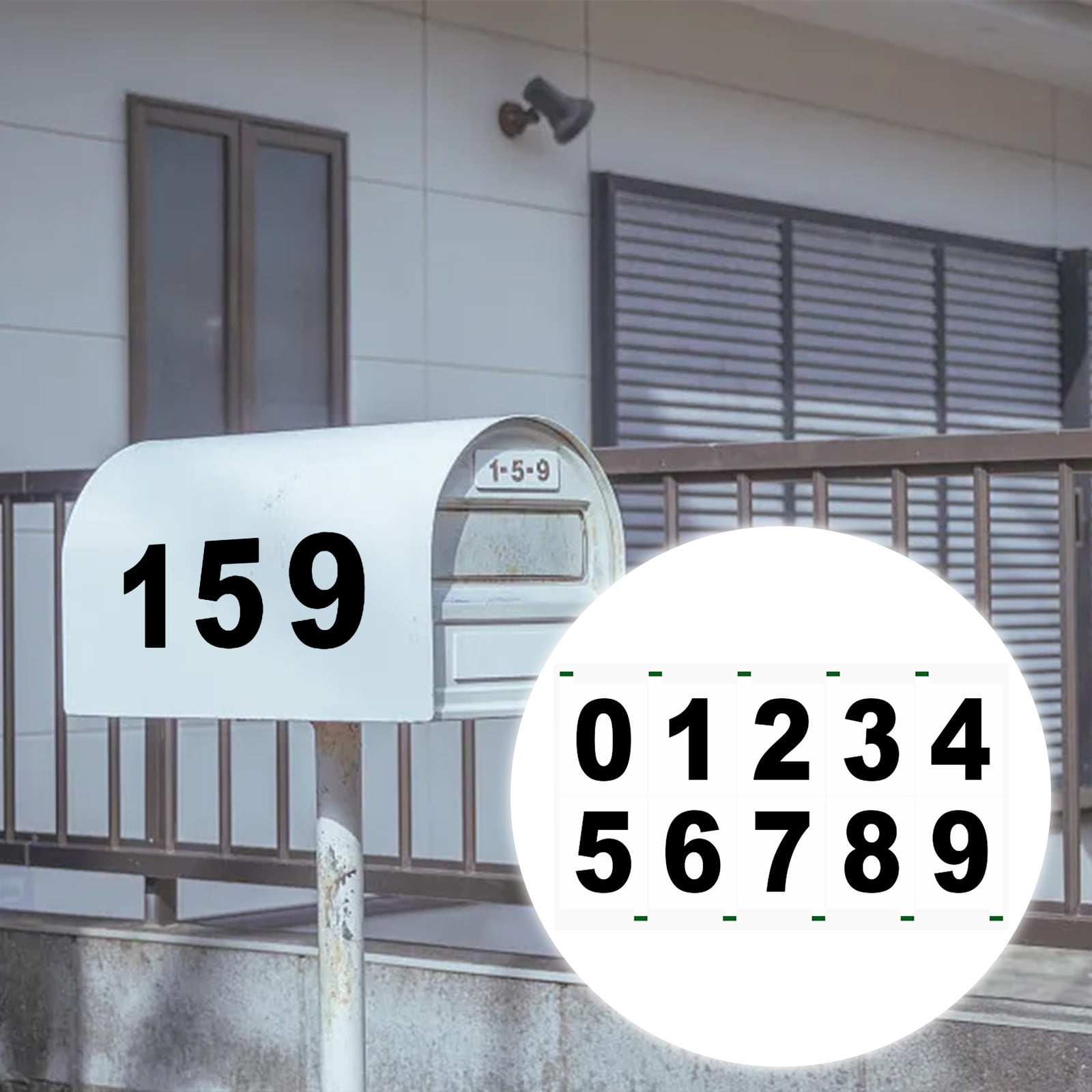 Reflective Mailbox Numbers Sticker, 3 Sets Large 0-9 Self Adhesive ...