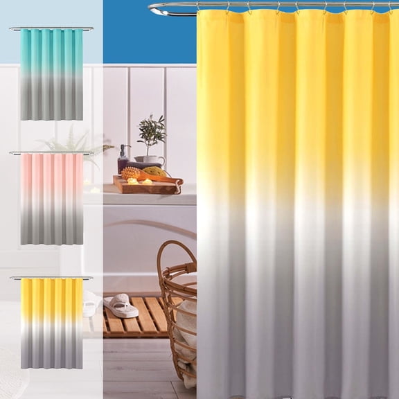Shower Curtain, Washable, Polyester, Quick-Drying, Weighted Hem, Short Shower Curtains Set for Bathroom, with 12 Hooks