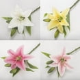 thumbnail image 1 of Simulation Decorative Lilies, 1Pcs 3 Heads Bouquet Holiday Fake Flower Vase Desktop Decoration, 1 of 6