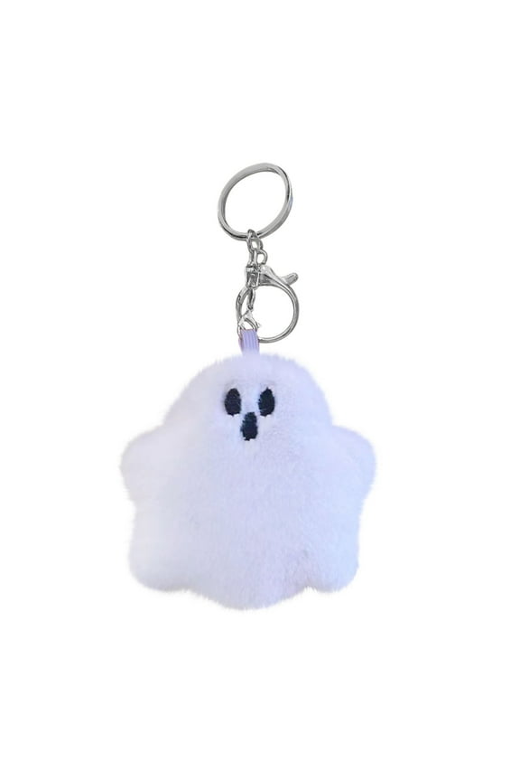 Small Cute Plush Ghost Keychain, Classic Halloween Themed Hanging Jewelry For Backpack Key Ring Holiday Decoration