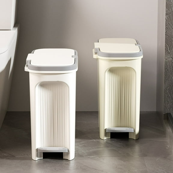 Small Trash Can with Lid,Trash Can with Foot Pedal and Press Type Lid,Bathroom Trash Can Wastebasket Garbage Container Bin for Bathroom Bedroom Kitchen Office