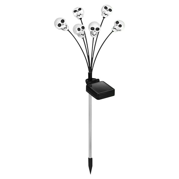 Solar Halloween Lights Outdoor Water-proof Decorations, 6 LED Solar Skull Lights Outside, Solar Decorative Lights for Garden Yard Party Decor