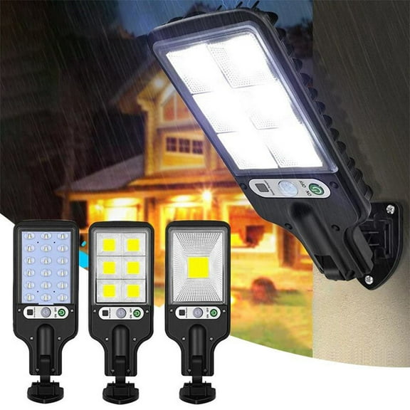 Solar Street Lights Outdoor, Dusk to Da-wn Solar Parking Lot Lights with 3 Modes Motion Sensor Remote Control, Security IP65 Water-proof Commercial Solar Lights for Outside, Yard, Garage