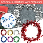 Sparkly Star Tinsel Garlands with Wire for Christmas Tree, Home, Wedding, Birthday, Party, Festive Ornament 24.6ft