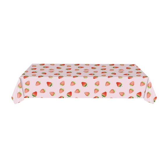 Strawberry Party Tableware, Strawberry Birthday Party Decoration, Summer Fruit Party Supplies Tablecloth for 10 Guests, Great for Birthday Summer Fruit Party Christmas, 108x54 Inch