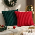thumbnail image 1 of Super Soft Throw Pillow Cover, 17.7x17.7 Inch Double Side Home Decor Plush Pillowcase Stripe Extra Thick Cushion Cover for Couch Sofa, Red, 1 Piece, 1 of 7