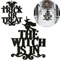 The Witch is in Halloween Party Home Decor Non-Woven Hanging Wall Door Sign - The Witch is in