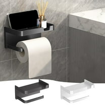 Toilet Paper Holder with Shelf, Wall Mount Toilet Tissue Roll Dispenser for Bathroom Washroom