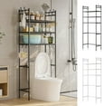 thumbnail image 1 of Over Toilet Storage Rack 3-Tier Bathroom Organizer Shelf,Metal Over The Toilet Storage Cabinet with Paper Holder and Hooks,Freestanding Space Saver, 18.5inx9.84inx63in, 1 of 9