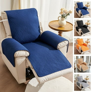 Rojia Waterproof Recliner Chair Covers That Stay in Place, Non-Slip Recliner Cover with Elastic Straps, Washable Reclining Chair Protector for Kids Pet Dogs Recliner, 21.6x77 Inch