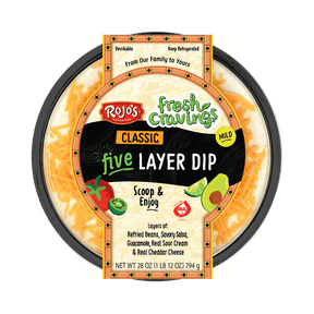 Rojo's Classic 5 Layer Dip, 1 - 28oz, Refrigerated, Contains Milk