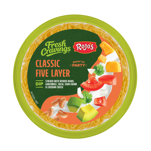 Rojo's Classic 5 Layer Dip, 1 - 28oz, Refrigerated, Contains Milk