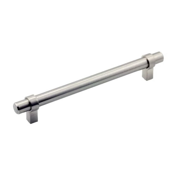 Rok 10-Pack Euro Loop Style Solid Metal Pull/Handle Brushed Nickel 7-9/16" (192 mm) Hole Centers, 9-3/16" Overall Length