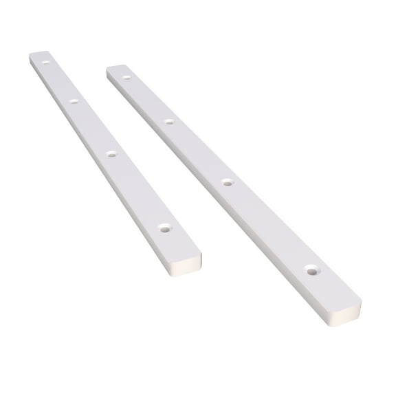 Rok 10-Pack Side Mounted 11-1/4" (285.5mm) Screw-On, Plastic Drawer Guide Rails 3/4" Extension, for Drawers with 21/32" (17mm) Groove, White Finish