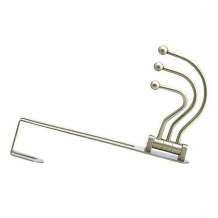 Rok 2-Pack Pearly Grey Over The Door 3 Prong Closet Bathroom Bedroom Coat Clothes Towel Hat Swivel Hook