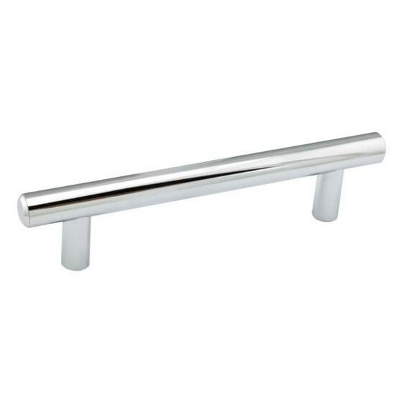 Rok 25-Pack Signature Solid Euro Style Metal Pull/Handle Chrome 3-3/4" Hole Centers, 5-3/8" Overall Length