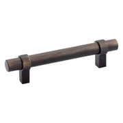 Rok 5-Pack Euro Loop Style Solid Metal Pull/Handle Brushed Oil-Rubbed Bronze 3-3/4" Hole Centers, 5-3/8" Overall Length