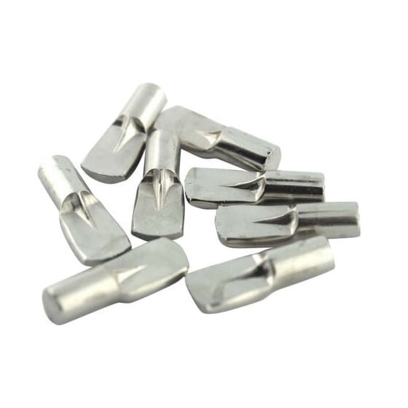Rok 5mm Shelf Pins with Stop, Flat Spoon Style, Nickel, 500 Pack