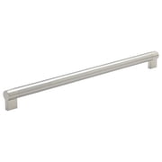 Rok Euro Style Solid Metal Pull/Handle Brushed Nickel 17-5/8" 448 mm Hole Centers, 18-5/8" Overall Length
