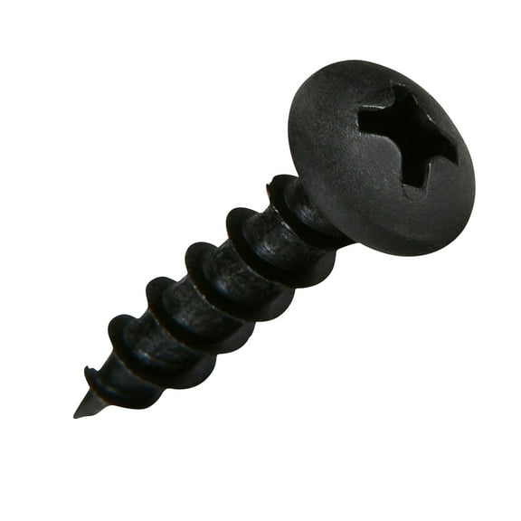Rok Hardware 100 Pack #8-11 x 3/4" Coarse Thread Phillips Pan Head Metal Screws, Black