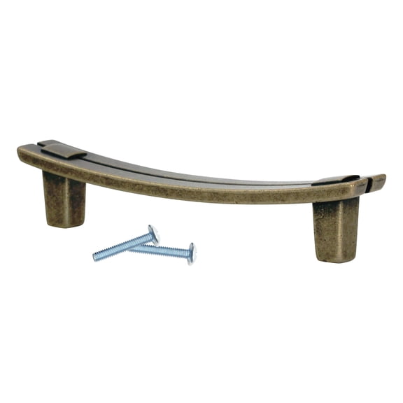 Rok Hardware 2 Pack Rift Bridge Style 3-3/4" Hole Centers, Cabinet Hardware Pull / Handle, Honey Bronze