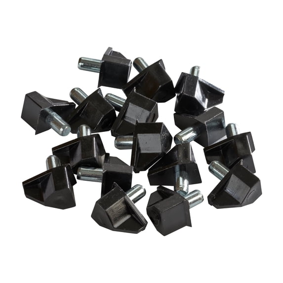 Rok Hardware 20-Pack Plastic Shelf Support with 5mm Diameter Steel Pin, Black