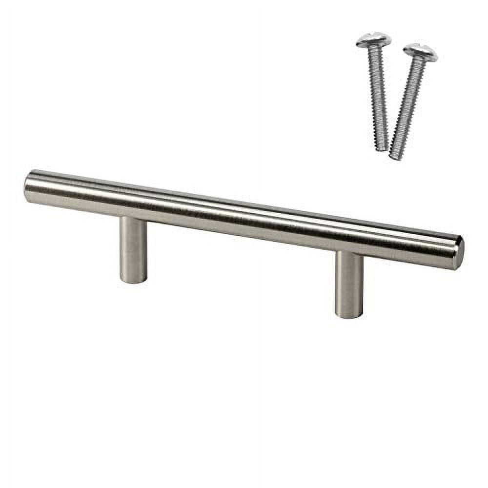 Brushed Nickel 3" Modern Solid Steel Bar Pull
