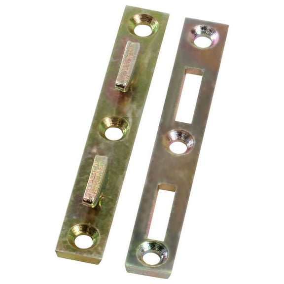 Rok Hardware 4" (102mm) Heavy Duty Steel Bed Rail Fasteners/Brackets, Zinc Plated - 4 Pairs