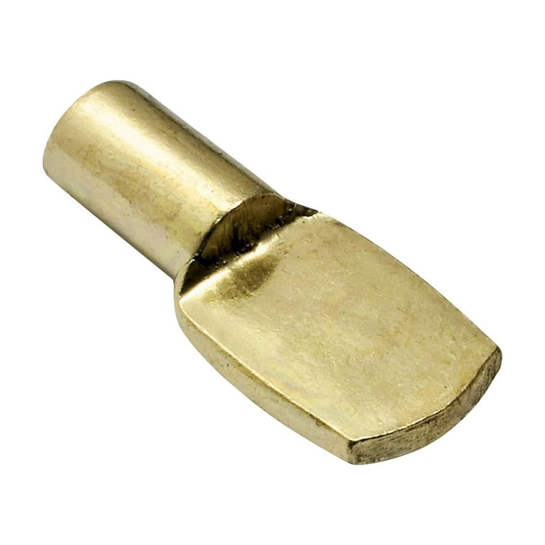 Rok Hardware 50 Pack 1/4 Shelf Pins, Flat Spoon Style, Brass 