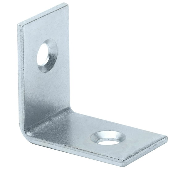 Rok Hardware 50-Pack Heavy Duty L Shaped Corner Brace, 16 Gauge Steel Angle Bracket, Zinc Finish