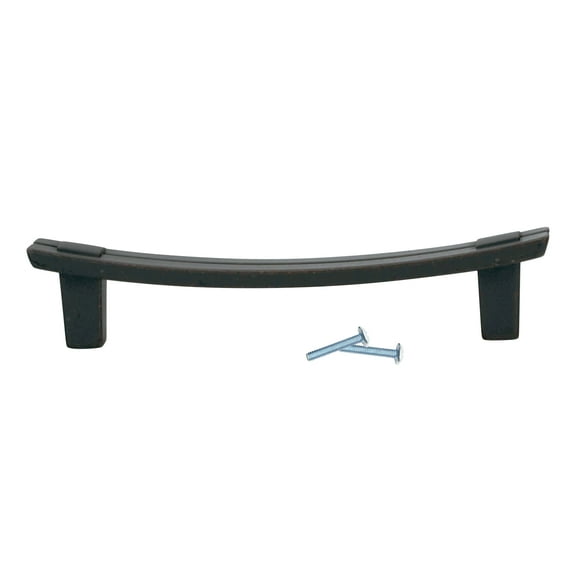 Rok Hardware Rift Bridge Style 3-3/4" Center To Cente,r Antique Metal, Cabinet Hardware Pull / Handle