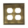 thumbnail image 1 of Rok Hardware Wall Plate Contemporary Decorative Quadruple Receptacle Outlet Antique Gold, 1 of 2