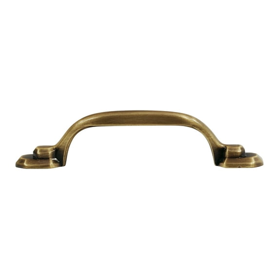 Rok Hexa Style 3-Inch Center to Center Traditional Antique Brass Cabinet Pull/Handle