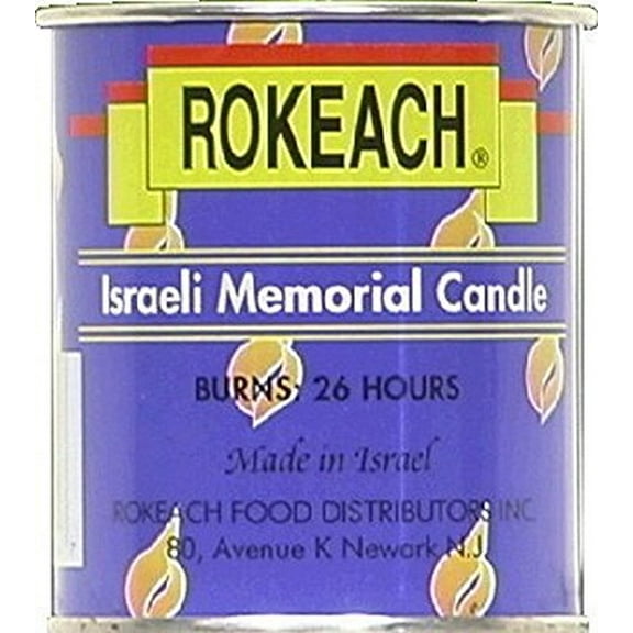 Rokeach Israeli Memorial Yahrzeit Candle, 1 EA