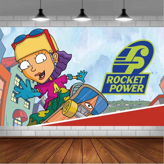 Roket Power Backdrop Banner Party Supplies Poster Movie Theme Background for Photography Birthday Decorations