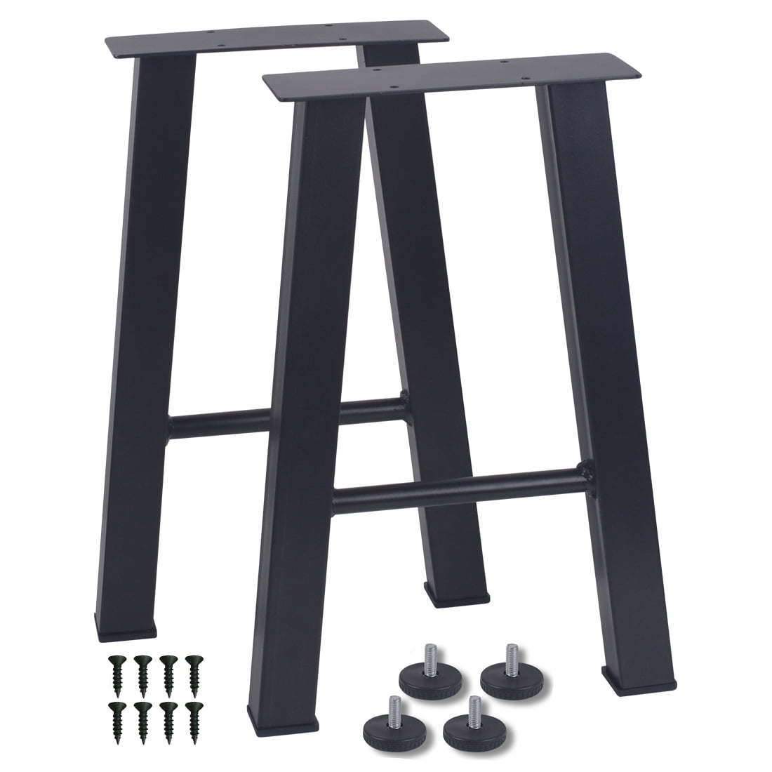 RokiaTek 2PCS Steel Table Legs, 16Inch Tall Metal Table Bench Legs Heavy Duty Table Legs